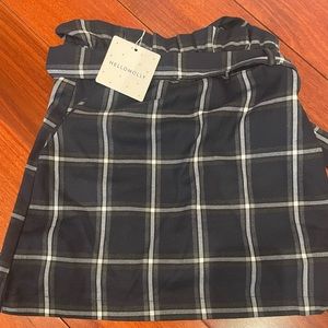 Hello Molly running the streets mini plaid navy skirt